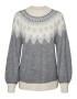 VERO MODA Pulover 'Simone' gri / alb - Pled.ro