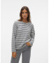 VERO MODA Tricou 'MATHILDE' gri metalic / alb - Pled.ro