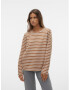 VERO MODA Tricou 'MATHILDE' maro / alb - Pled.ro