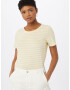 VILA Tricou 'SUS' galben pastel / alb - Pled.ro