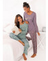 VIVANCE Pijama verde smarald / mov deschis - Pled.ro