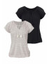 VIVANCE Tricou crem / negru - Pled.ro