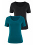 VIVANCE Tricou verde petrol / negru - Pled.ro