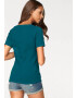 VIVANCE Tricou verde petrol / negru - Pled.ro