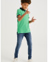 WE Fashion Tricou albastru noapte / verde - Pled.ro