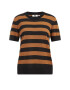 WE Fashion Tricou maro caramel / negru - Pled.ro