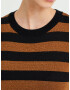 WE Fashion Tricou maro caramel / negru - Pled.ro