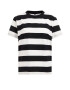 WE Fashion Tricou negru / alb - Pled.ro