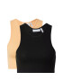 WEEKDAY Top 'Duper Racerback' bej / negru - Pled.ro