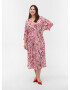 Zizzi Rochie 'Katty' gri deschis / corai / fucsia / roz deschis / negru - Pled.ro