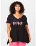 Zizzi Tricou 'DANNA' roz deschis / negru / alb - Pled.ro