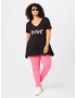 Zizzi Tricou 'DANNA' roz deschis / negru / alb - Pled.ro