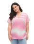 Zizzi Tricou 'EDORIT' roz / alb - Pled.ro