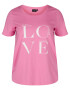 Zizzi Tricou 'Vvera' roz deschis / alb - Pled.ro