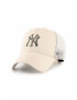 47brand sapca Mlb New York Yankees culoarea bej cu imprimeu - Pled.ro