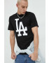 47brand tricou din bumbac Mlb Los Angeles Dodgers culoarea negru cu imprimeu - Pled.ro