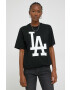 47brand tricou din bumbac Mlb Los Angeles Dodgers culoarea negru cu imprimeu - Pled.ro