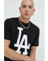 47brand tricou din bumbac Mlb Los Angeles Dodgers culoarea negru cu imprimeu - Pled.ro