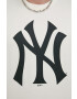 47brand tricou din bumbac Mlb New York Yankees culoarea bej cu imprimeu - Pled.ro