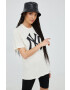 47brand tricou din bumbac Mlb New York Yankees culoarea bej cu imprimeu - Pled.ro