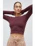 4F longsleeve femei culoarea violet cu spate descoperit - Pled.ro