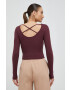 4F longsleeve femei culoarea violet cu spate descoperit - Pled.ro