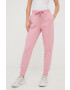 4F pantaloni de trening femei culoarea roz neted - Pled.ro