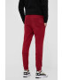 4F pantaloni de trening din bumbac culoarea bordo neted - Pled.ro