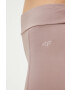 4F pantaloni scurți de yoga culoarea violet neted high waist - Pled.ro