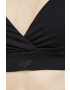 4F sutien yoga culoarea negru neted - Pled.ro