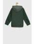 Abercrombie & Fitch bluza copii culoarea verde cu glugă neted - Pled.ro