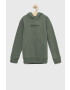 Abercrombie & Fitch bluza copii culoarea verde cu glugă cu imprimeu - Pled.ro