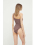 Abercrombie & Fitch costum de baie culoarea maro cupa moale - Pled.ro