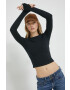 Abercrombie & Fitch longsleeve femei culoarea negru - Pled.ro