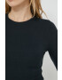 Abercrombie & Fitch longsleeve femei culoarea negru - Pled.ro