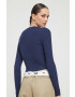 Abercrombie & Fitch longsleeve femei culoarea albastru marin - Pled.ro