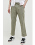 Abercrombie & Fitch pantaloni din amestec de in culoarea verde drept - Pled.ro