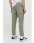 Abercrombie & Fitch pantaloni din amestec de in culoarea verde drept - Pled.ro