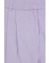 Abercrombie & Fitch pantaloni din in culoarea violet lat high waist - Pled.ro