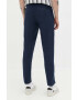 Abercrombie & Fitch pantaloni din in culoarea albastru marin mulata - Pled.ro