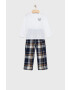 Abercrombie & Fitch pijama copii culoarea alb neted - Pled.ro