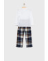 Abercrombie & Fitch pijama copii culoarea alb neted - Pled.ro