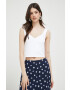 Abercrombie & Fitch top femei culoarea alb - Pled.ro