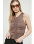 Abercrombie & Fitch top femei culoarea maro - Pled.ro