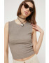 Abercrombie & Fitch top femei culoarea maro - Pled.ro