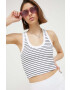 Abercrombie & Fitch top femei culoarea alb - Pled.ro