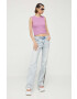 Abercrombie & Fitch top culoarea violet - Pled.ro