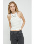 Abercrombie & Fitch top femei culoarea alb - Pled.ro