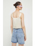 Abercrombie & Fitch top femei culoarea bej - Pled.ro