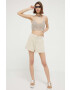 Abercrombie & Fitch top din bumbac culoarea maro - Pled.ro